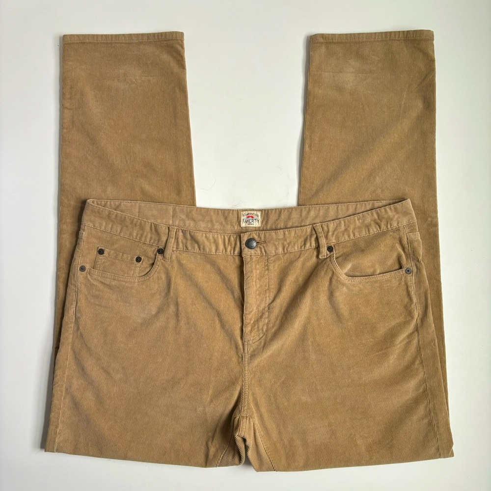Faherty Stretch Terry Corduroy 5-Pocket Pant In Barley Tan Size 40 - Picture 3 of 17